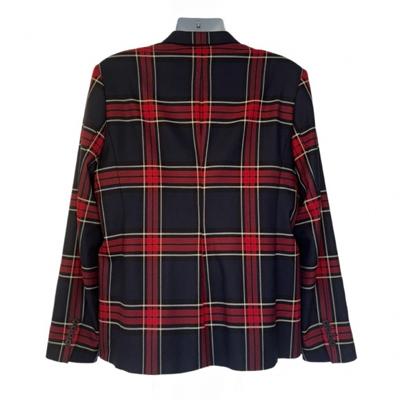Topman Men’s Tartan Plaid Blazer Jacket–Red & Navy–Size 44R (US)–Statement Piece - Picture 3 of 9